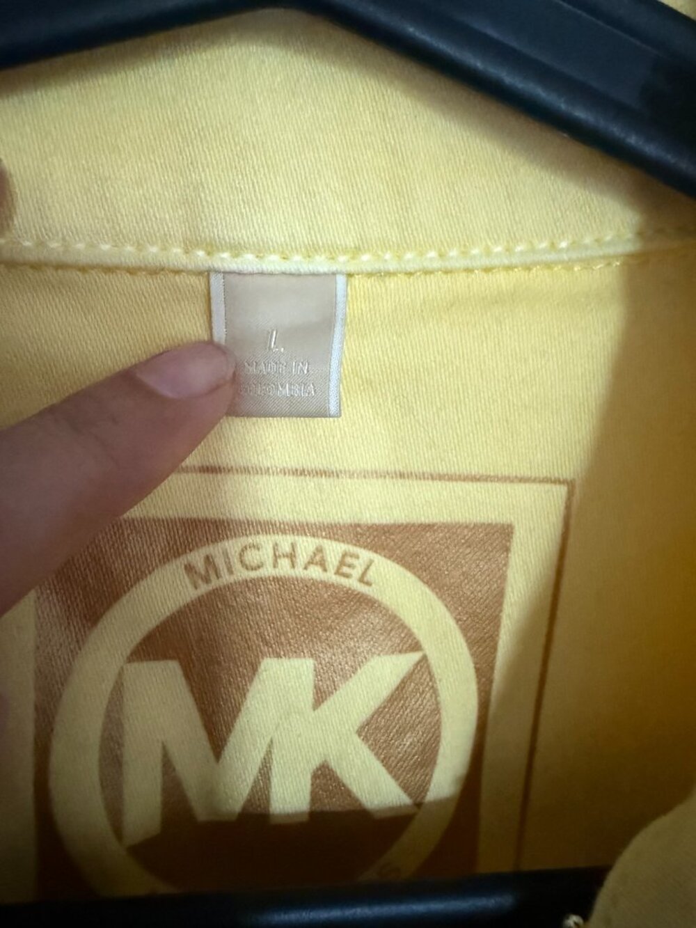 Michael Kors Yellow Denim Jean Jacket Women's L 97% Cotton Like New Bright Bold - Picture 7 of 9
